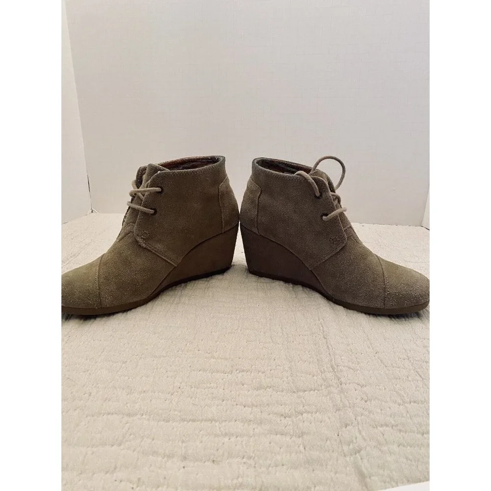 Toms Wedge Leather Ankle‎ Boots 3